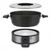 Cloer 6679 set de fondue eléctrico 1000W Negro olla de acero inoxidable 8 tenedores