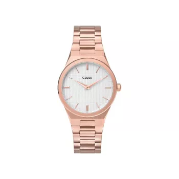 Reloj de mujer CLUSE Minuit 33 mm oro rosa acero inoxidable malla