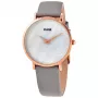 CLUSE Reloj de mujer CL30049 33 mm caja de acero inoxidable oro rosa correa de piel gris