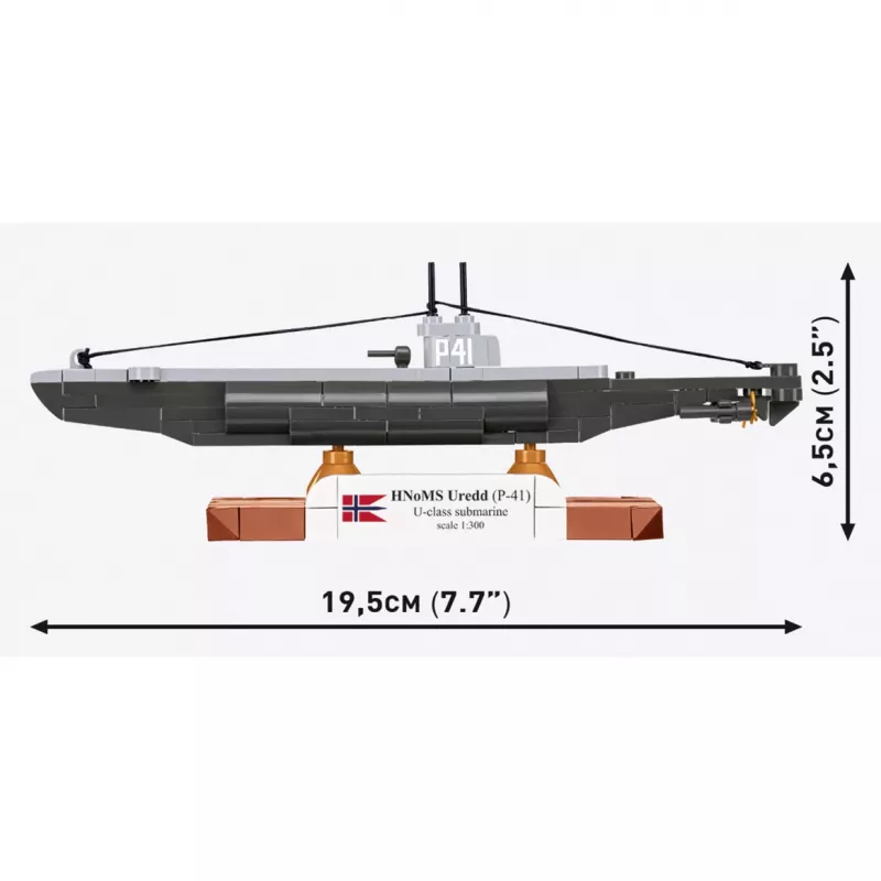 COBI HNoMS Uredd (P-41) Maqueta de submarino clase U escala 1:300