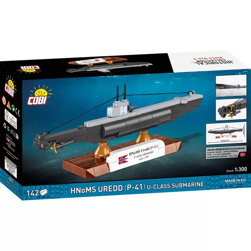 COBI HNoMS Uredd (P-41) Maqueta de submarino clase U escala 1:300