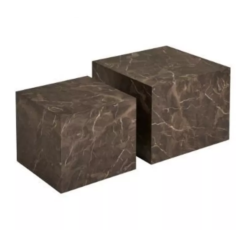 Mesa de centro marrón set 40x40x36 50x50x40