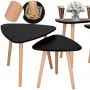 Set de mesas de centro HF0014 51x45 39x40 - Mesas redondas nido, nogal y negro