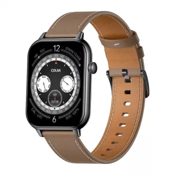COLMI C28 Smartwatch – negro + correa de piel marrón