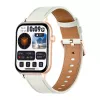 COLMI C28 Smartwatch en dorado con correa de piel blanca