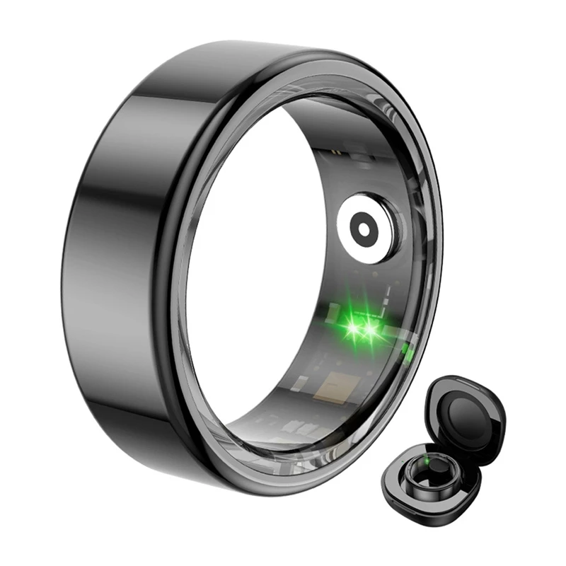 COLMI R02 Smart Ring, talla 9, 18,9 mm (negro) + estuche de carga