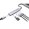 CONCEPTRONIC 573812 base de conexión USB-C 7 en 1, HDMI, USB-C, 2x USB-A, cable de 25 cm, gris