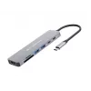 CONCEPTRONIC 573812 base de conexión USB-C 7 en 1, HDMI, USB-C, 2x USB-A, cable de 25 cm, gris