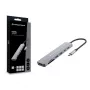 CONCEPTRONIC 573812 base de conexión USB-C 7 en 1, HDMI, USB-C, 2x USB-A, cable de 25 cm, gris