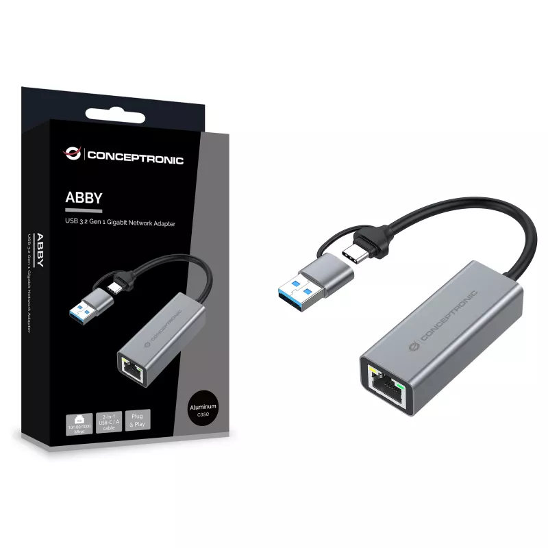Conceptronic ABBY08G adaptador de red Gigabit USB 3.0