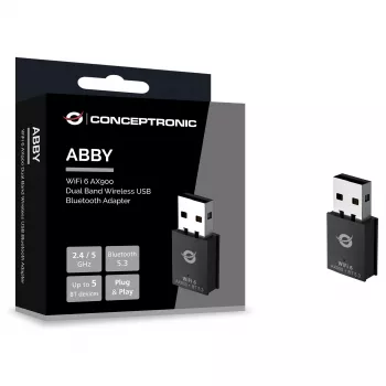 Conceptronic ABBY26B Adaptador WiFi 6 AX900 Dual-Band USB y Bluetooth 5.3