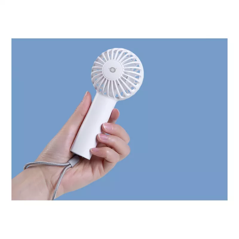 CONCEPTRONIC AERIVA01W Ventilador mini portátil blanco – recargable, 3 velocidades, USB-C
