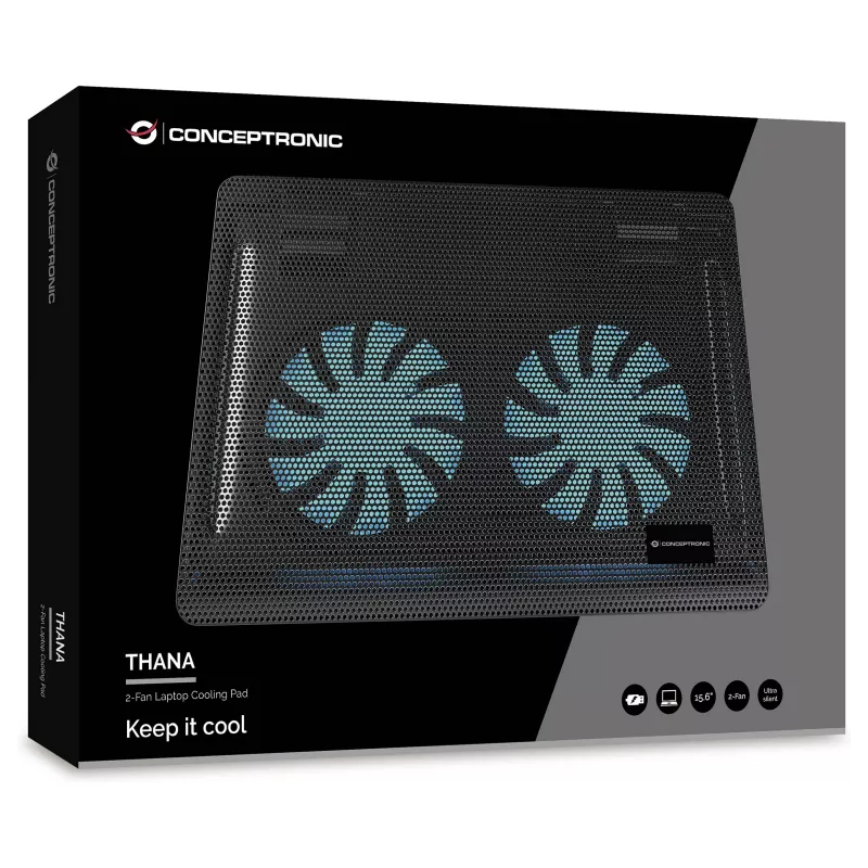 Conceptronic CNBCOOLPAD2F base refrigeradora para portátil 39,6 cm (15,6