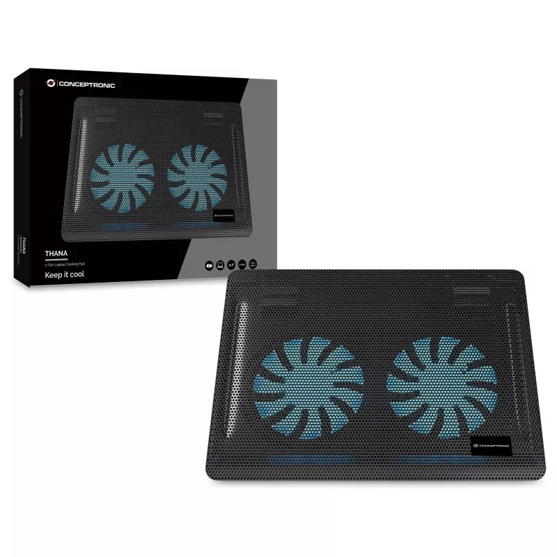 Conceptronic CNBCOOLPAD2F base refrigeradora para portátil 39,6 cm (15,6