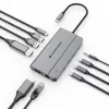 Conceptronic DONN34G estación de acoplamiento USB 3.2 Gen 2 MST 10 en 1, HDMI 4K60Hz, DisplayPort 8K30Hz, GbE, USB-C 10Gbps x 3, USB-A 480Mbps x 2, audio, 100W USB PD