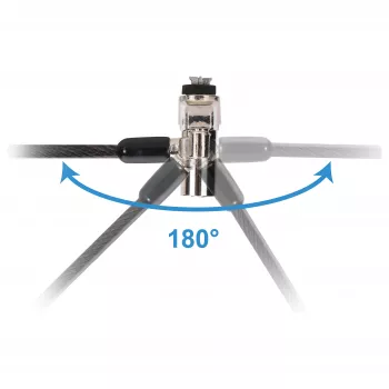Candado de seguridad para portátil Conceptronic NBT Nano-Lock Dual, 4 dígitos, cable de acero de 1,8 m, negro/plata