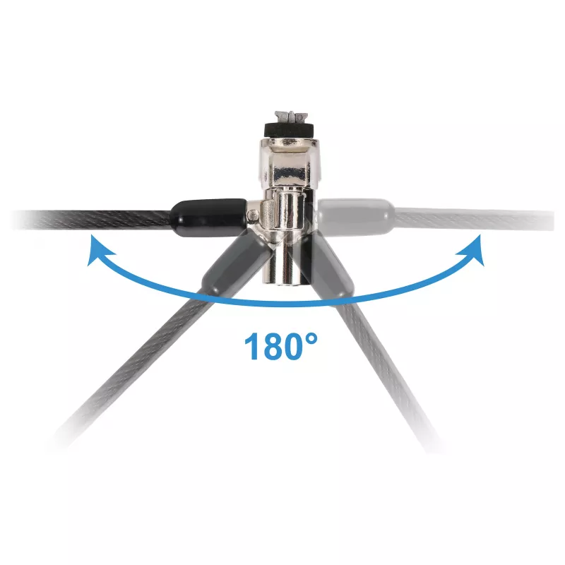 Candado de seguridad para portátil Conceptronic NBT Nano-Lock Dual, 4 dígitos, cable de acero de 1,8 m, negro/plata