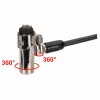 Candado de seguridad para portátil Conceptronic NBT Nano-Lock Dual, 4 dígitos, cable de acero de 1,8 m, negro/plata