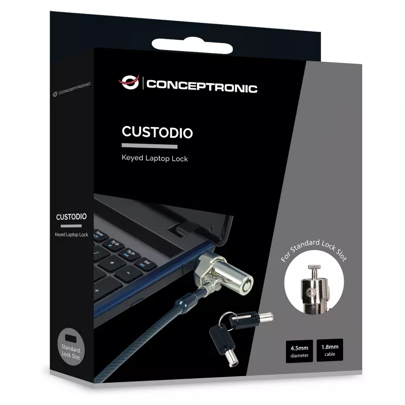 Candado con llave para portátil Conceptronic NBT Standard 1,80m