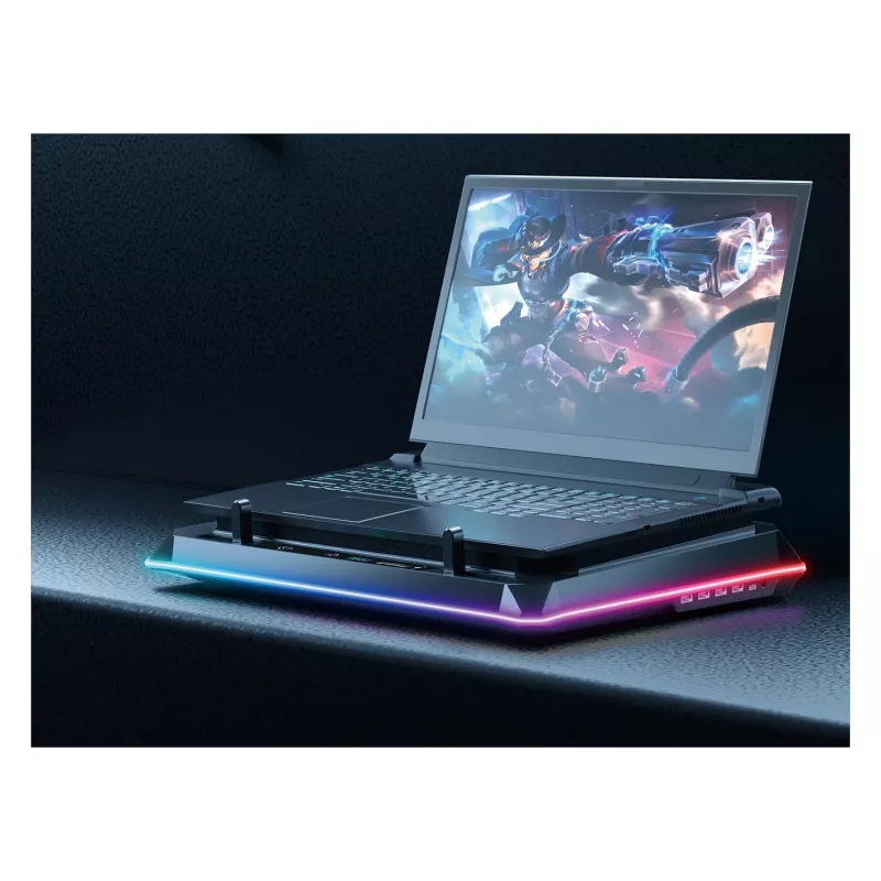 Conceptronic THYIA04B Base de refrigeración USB-C para portátil con soporte para teléfono