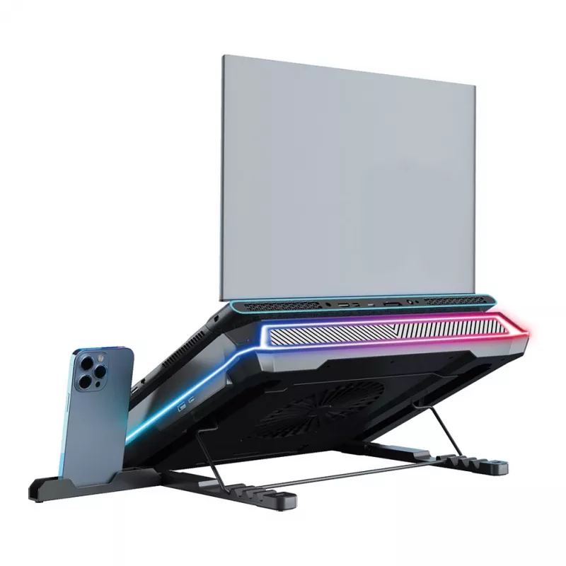 Conceptronic THYIA04B Base de refrigeración USB-C para portátil con soporte para teléfono