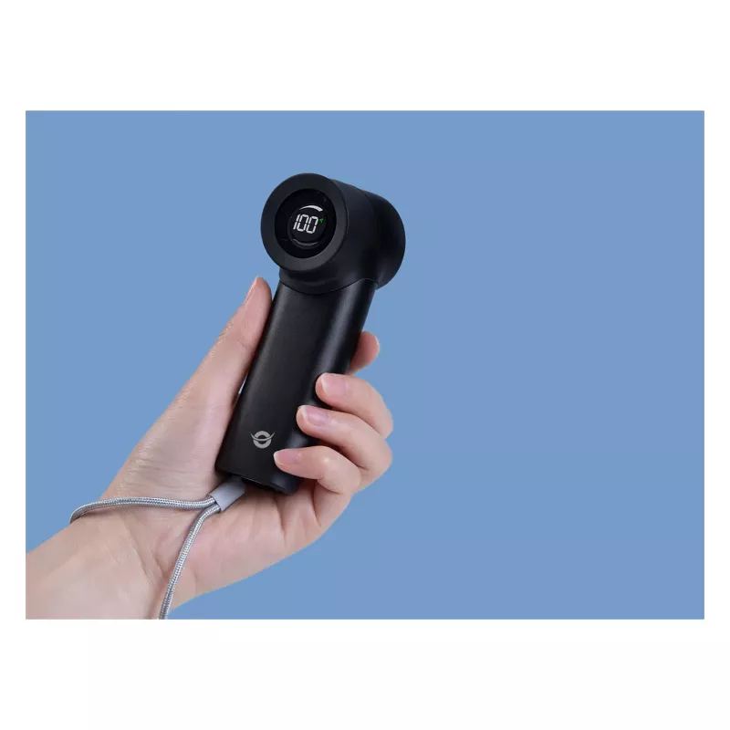 Conceptronic Turbo Ventilador de mano, USB-C a USB-A, aluminio, 5V, negro