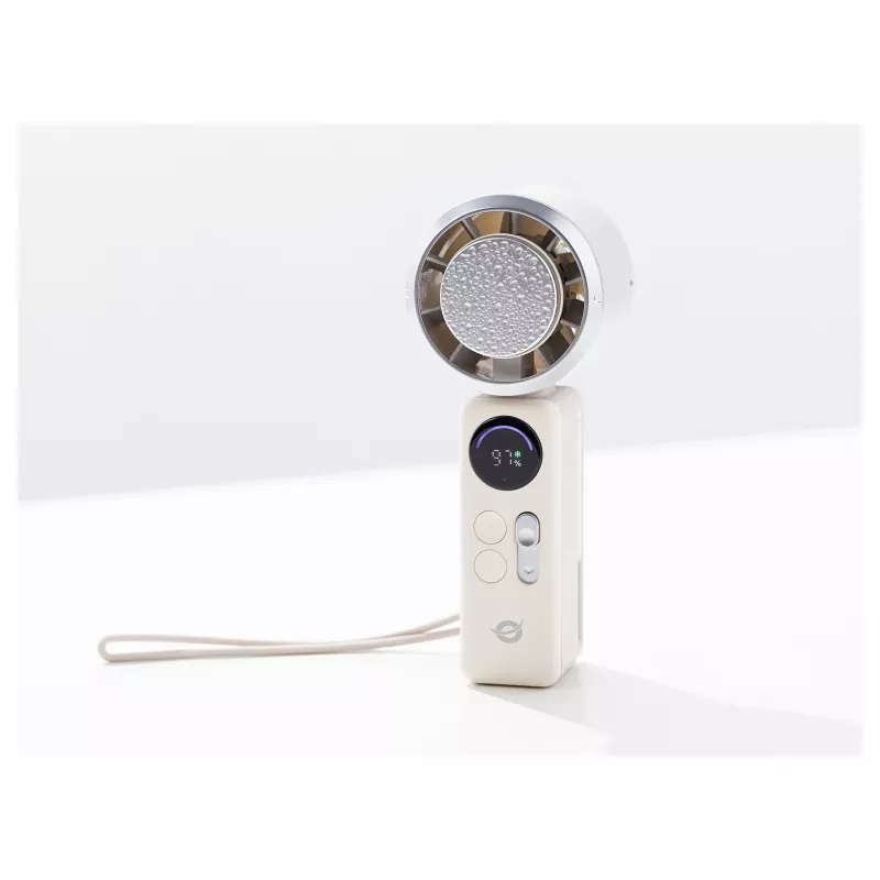 CONCEPTRONIC Turbo Ventilador de mano con placa de refrigeración, crema