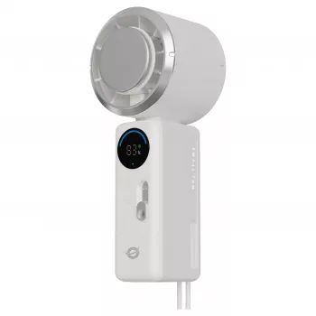 CONCEPTRONIC Turbo Ventilador de mano con placa de refrigeración, crema