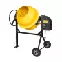 Hormigonera 180L HCM650 850W Mezcladora eléctrica de tambor con tambor de acero, corona dentada de hierro fundido, IP44, 2 ruedas de goma maciza, dispositivo basculante con volante