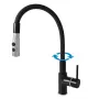 CONTIPRO Alveus DSE Grifo de cocina con manguera flexible de silicona, Cromo/Latón, monomando, grifo de 1 orificio, giratorio 360°, DSE919.5/12CMATC