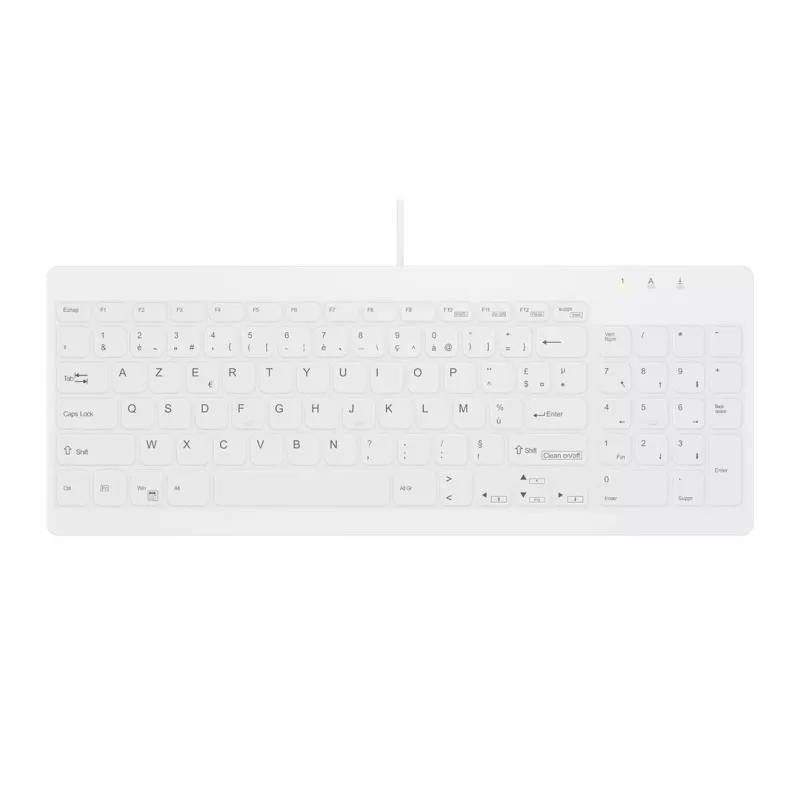 Contour ACTIVE KEY Hygiene Compact Ultraflat Teclado USB con Cable Negro (AK-C7012F-UVS-W/FR)