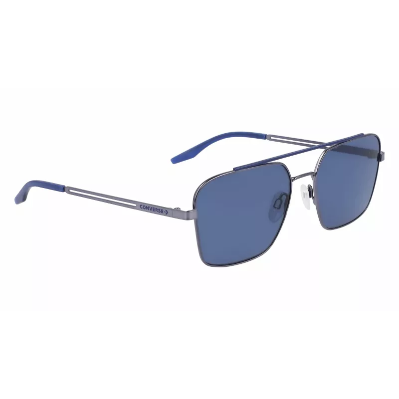 CONVERSE CV101STIVATE7 Gafas de sol hombre - Montura de acetato negra, lentes de policarbonato grises, protección UV400, 56/17/145 mm
