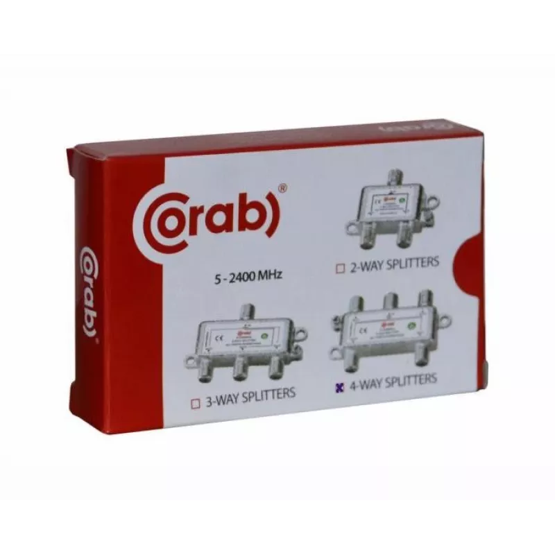 CORAB Distribuidor de señal TV/SAT de 4 salidas 5-2400 MHz con paso de DC