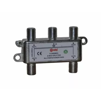 CORAB Distribuidor de señal TV/SAT de 4 salidas 5-2400 MHz con paso de DC