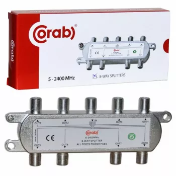 CORAB distribuidor de 8 vías 5-2400 MHz con paso DC