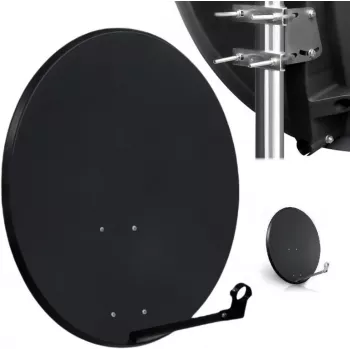 Antena parabólica CORAB 80 cm gris oscuro (ASC-800M-C) - parabólica offset para satélite