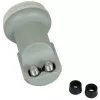 Convertidor LNB Twin CORAB C120TWN – 2 salidas, feedhorn de 40 mm, bajo ruido 0,1 dB, resistente a la intemperie tipo F