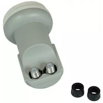 Convertidor LNB Twin CORAB C120TWN – 2 salidas, feedhorn de 40 mm, bajo ruido 0,1 dB, resistente a la intemperie tipo F