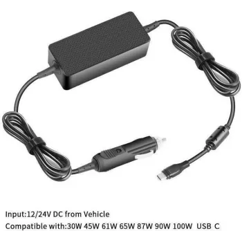 CoreParts Cargador de coche USB-C 100W 5V2A-20V5A USB PD3.0 - Fuente de alimentación para PC/servidor (40AK0065WW-CP)