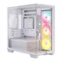 CORSAIR 2800X RS-R ARGB caja cubo Micro-ATX de doble cámara, blanca, con cristal templado panorámico y 2 ventiladores LL120 RGB