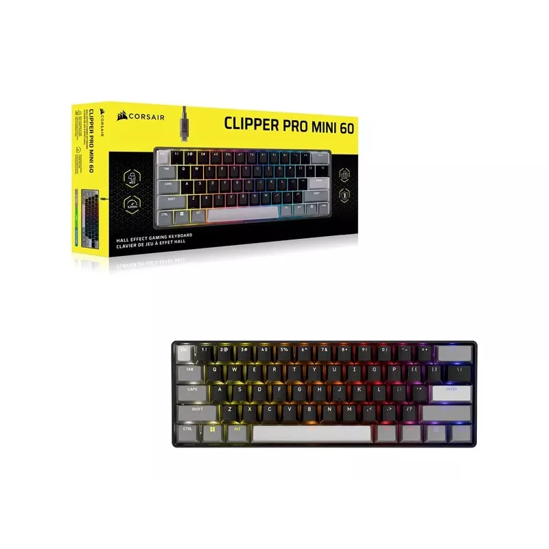 CORSAIR CLIPPER PRO MINI 60 teclado gaming de efecto Hall negro