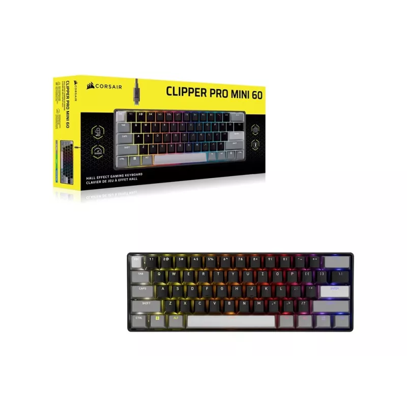 CORSAIR CLIPPER PRO MINI 60 teclado gaming de efecto Hall negro