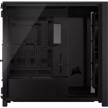 Corsair FRAME 5000D WOOD RS Caja de PC semitorre, negro/nogal, E-ATX, ATX, Micro-ATX, Mini-ITX, acero/cristal templado/plástico/madera de nogal, gaming