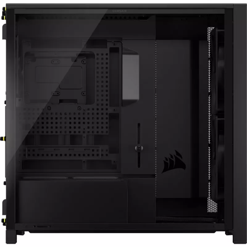 Corsair FRAME 5000D WOOD RS Caja de PC semitorre, negro/nogal, E-ATX, ATX, Micro-ATX, Mini-ITX, acero/cristal templado/plástico/madera de nogal, gaming