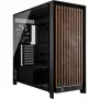 Corsair FRAME 5000D WOOD RS Caja de PC semitorre, negro/nogal, E-ATX, ATX, Micro-ATX, Mini-ITX, acero/cristal templado/plástico/madera de nogal, gaming