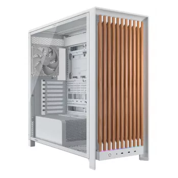 Corsair FRAME 5000D WOOD RS carcasa de PC mid-tower, blanco/nogal, cristal templado, ATX, E-ATX, Micro-ATX, Mini-ITX, acero/plástico, gaming