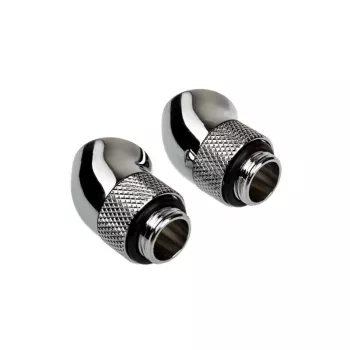 Corsair Hydro X Series Adaptador giratorio 45° G1/4 macho a G1/4 hembra - Pack de 2, Cromado