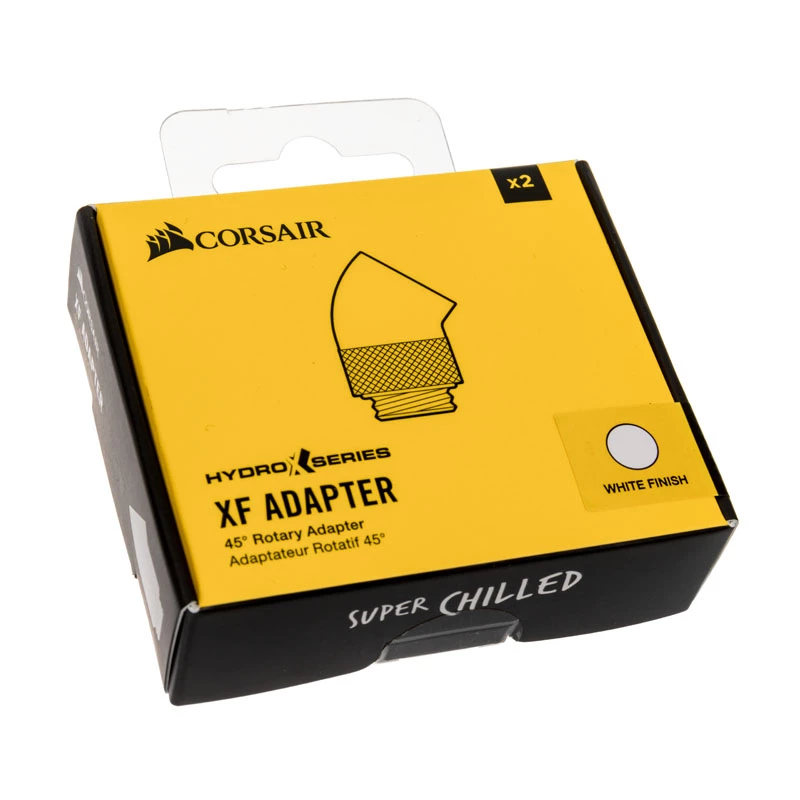 Corsair Hydro X Series adaptador giratorio de 45° - racor para refrigeración líquida - blanco (pack de 2)