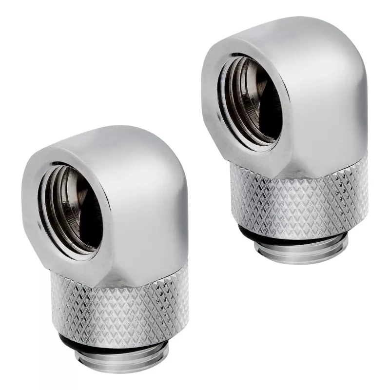 Corsair Hydro X Series Adaptador giratorio de 90° G1/4 Cromo (pack de 2) – CX-9055008-WW