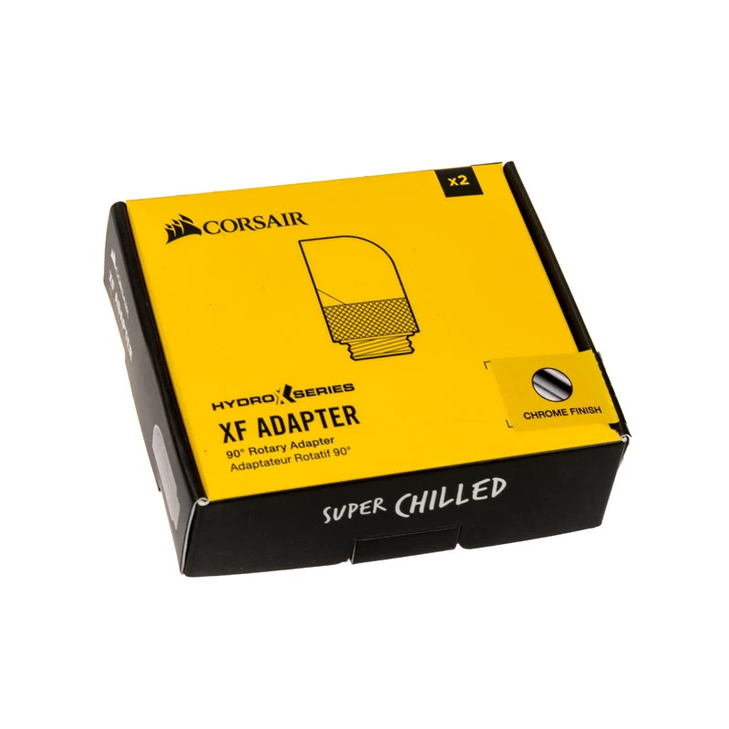 Corsair Hydro X Series Adaptador giratorio de 90° G1/4 Cromo (pack de 2) – CX-9055008-WW